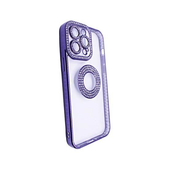 Soft Silicone Case with Diamond Design for Apple iPhone 14 Pro Max Purple Soft Silicone Case with Diamond Design for Apple iPhone 14 Pro Max Purple